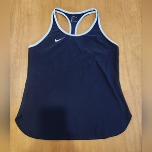 Nike Dri-FIT Racerback Tank Top - Navy with White Trim